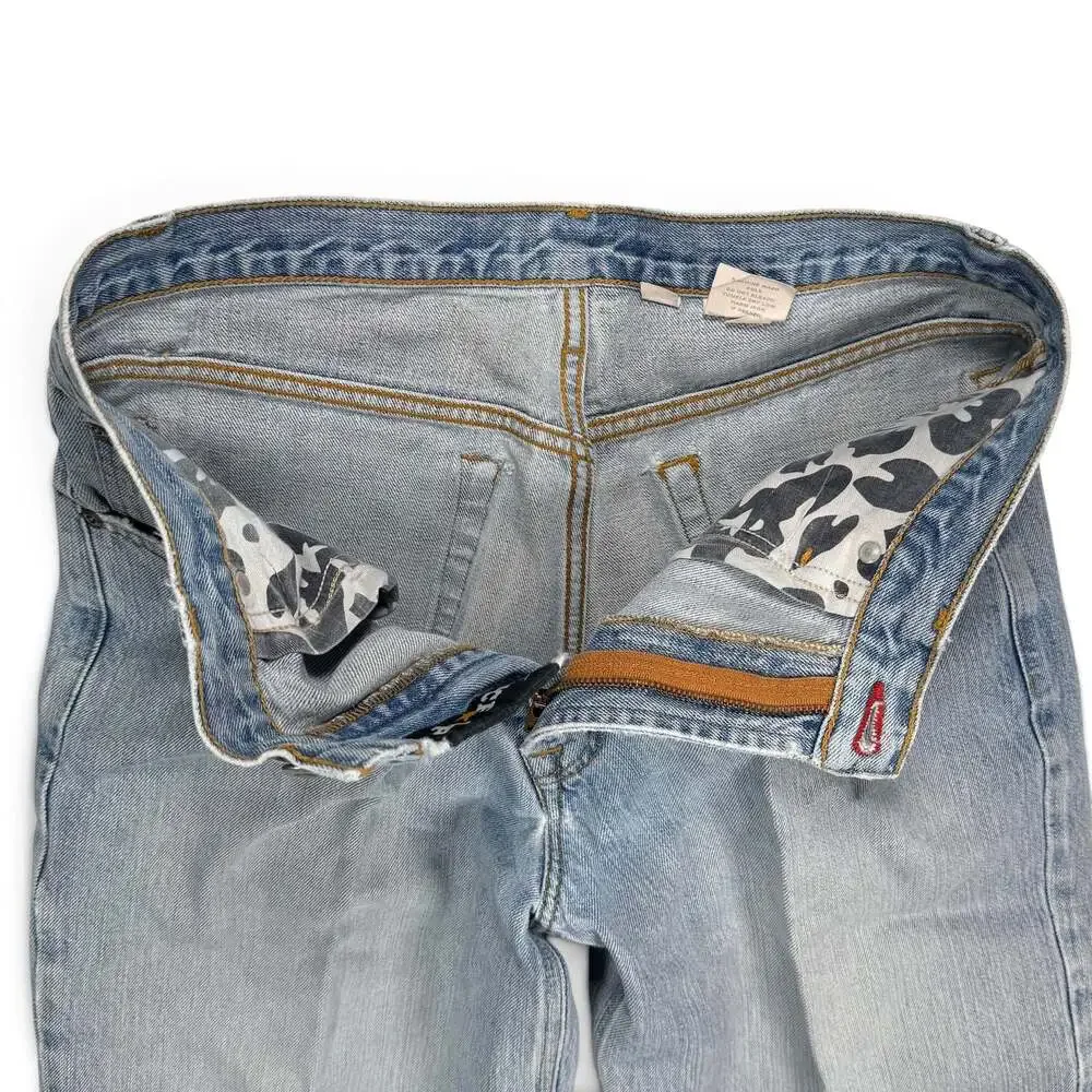 Cinch Light Wash Denim Jeans Size 33x32 Distressed Hem